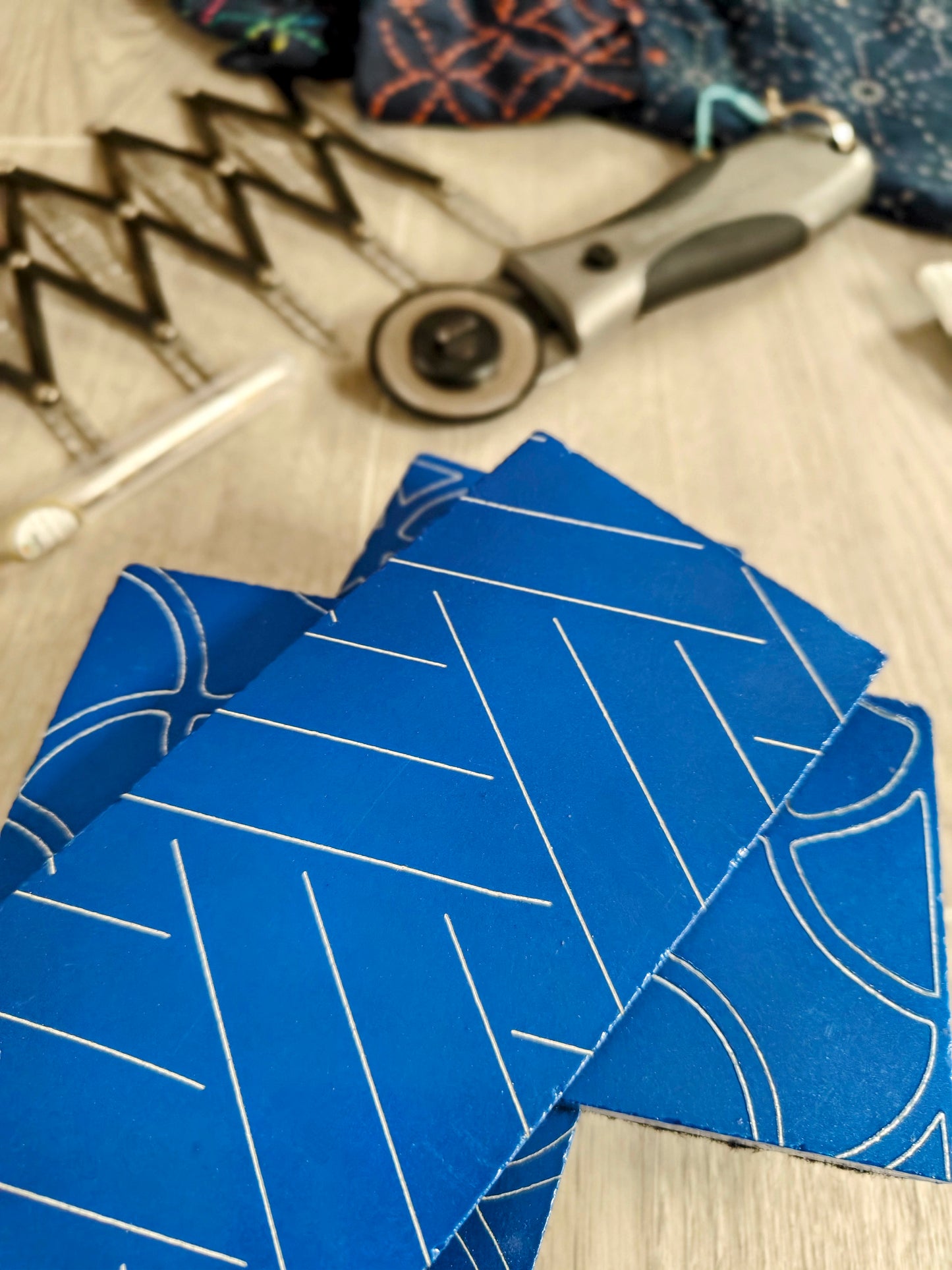 Sashiko-Inspired Laser-Cut Sewing Pattern Weights