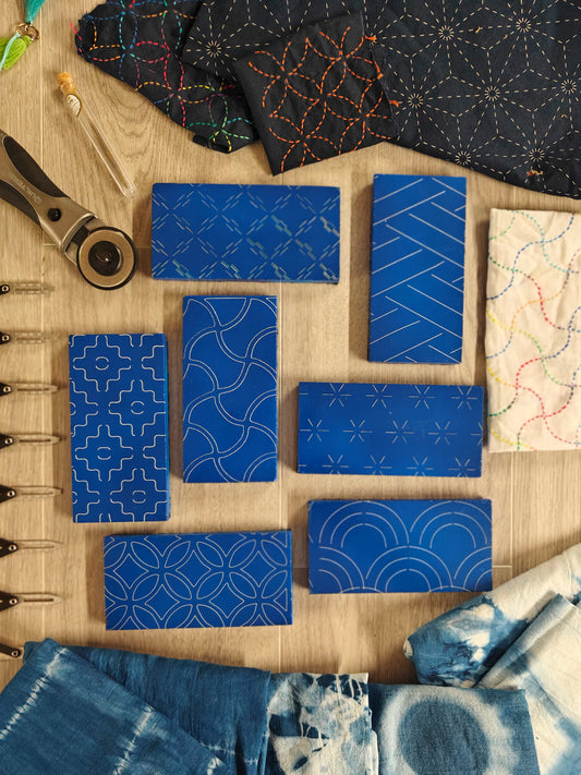 Sashiko-Inspired Laser-Cut Sewing Pattern Weights