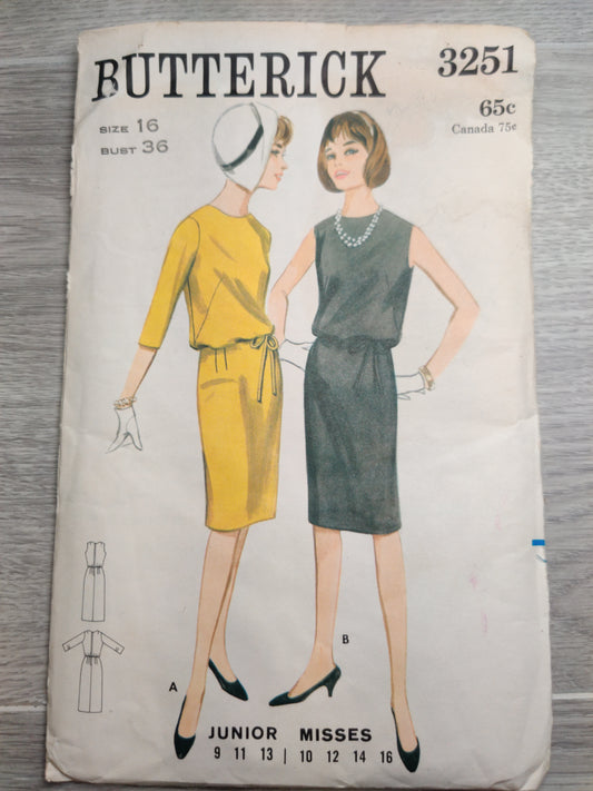 Butterick 3251 Size 16 Bust 36