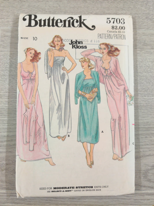 Butterick 5703 Size 10 Bust 32.5 John Kloss