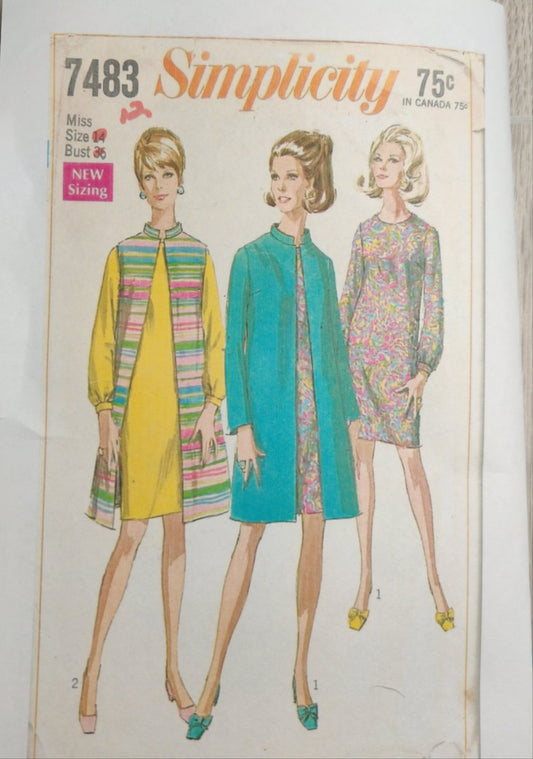 Simplicity 7483 Size 12 Vintage