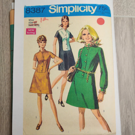 Simplicity 8387 Size 12 Bust 34 Vintage