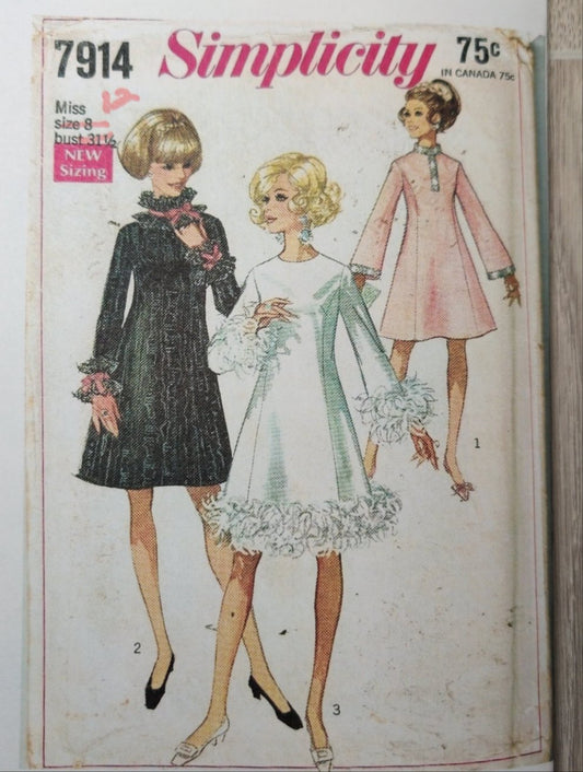 Simplicity 7914 Size 12 Bust 34 Vintage