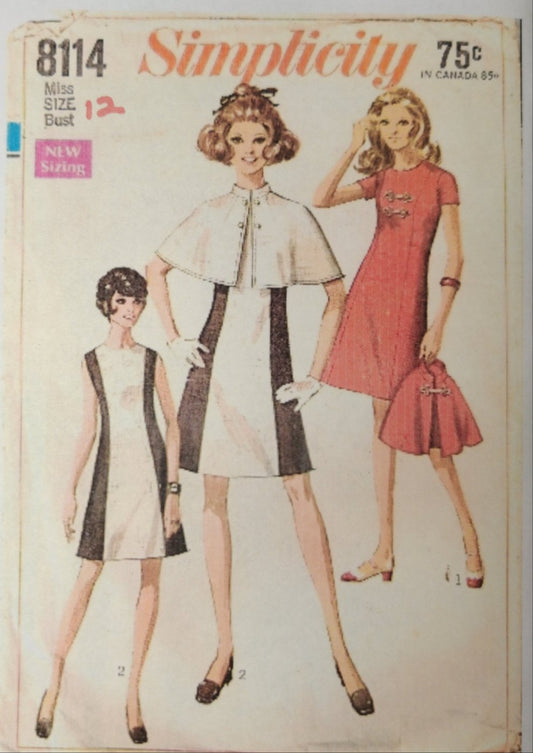 Simplicity 8114 Size 12 Bust 34 Vintage
