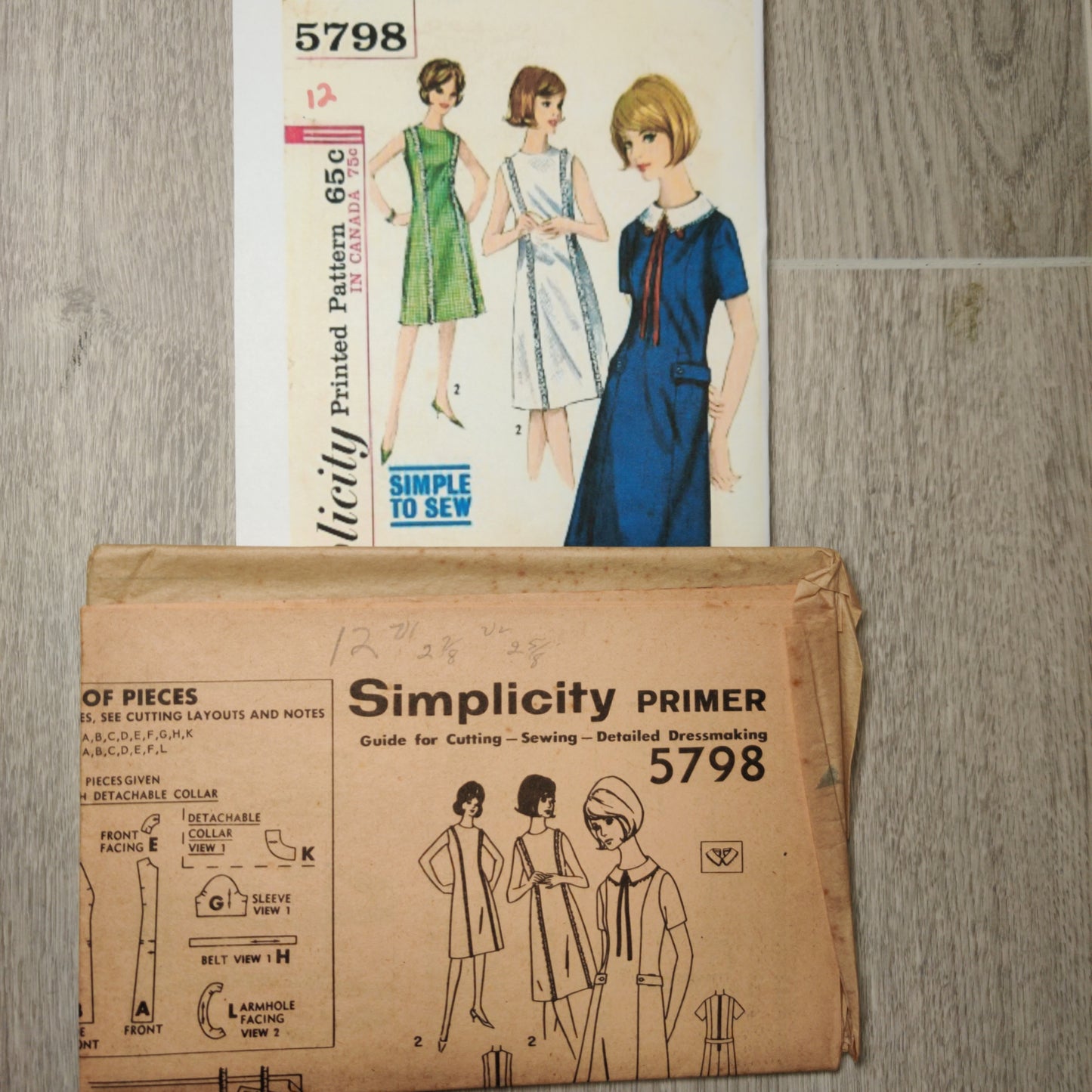 Simplicity 5798 Size 12 Bust 32 Vintage