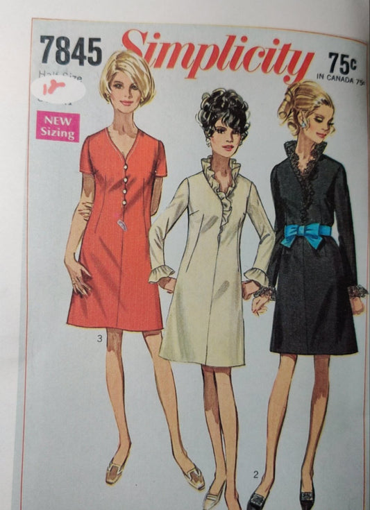 Simplicity 7845 Size 12 Bust 34 Vintage