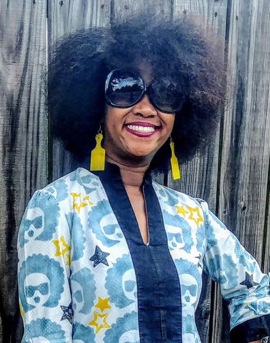 3D Printed Afro Printed Afro Pick Earrings