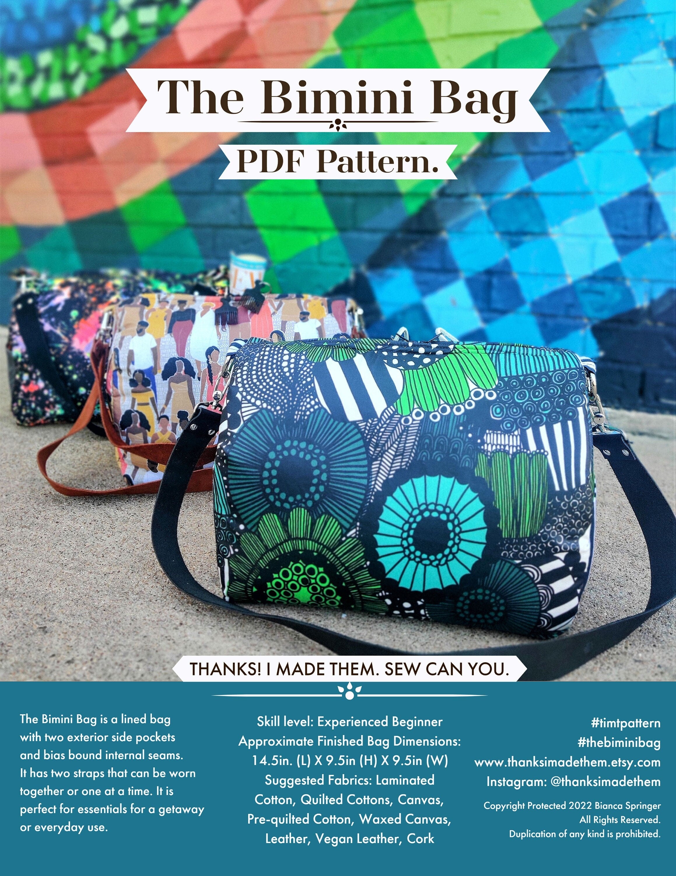 The Bimini Bag PDF Pattern – Thanks! I Made Them. Sew Can You LLC